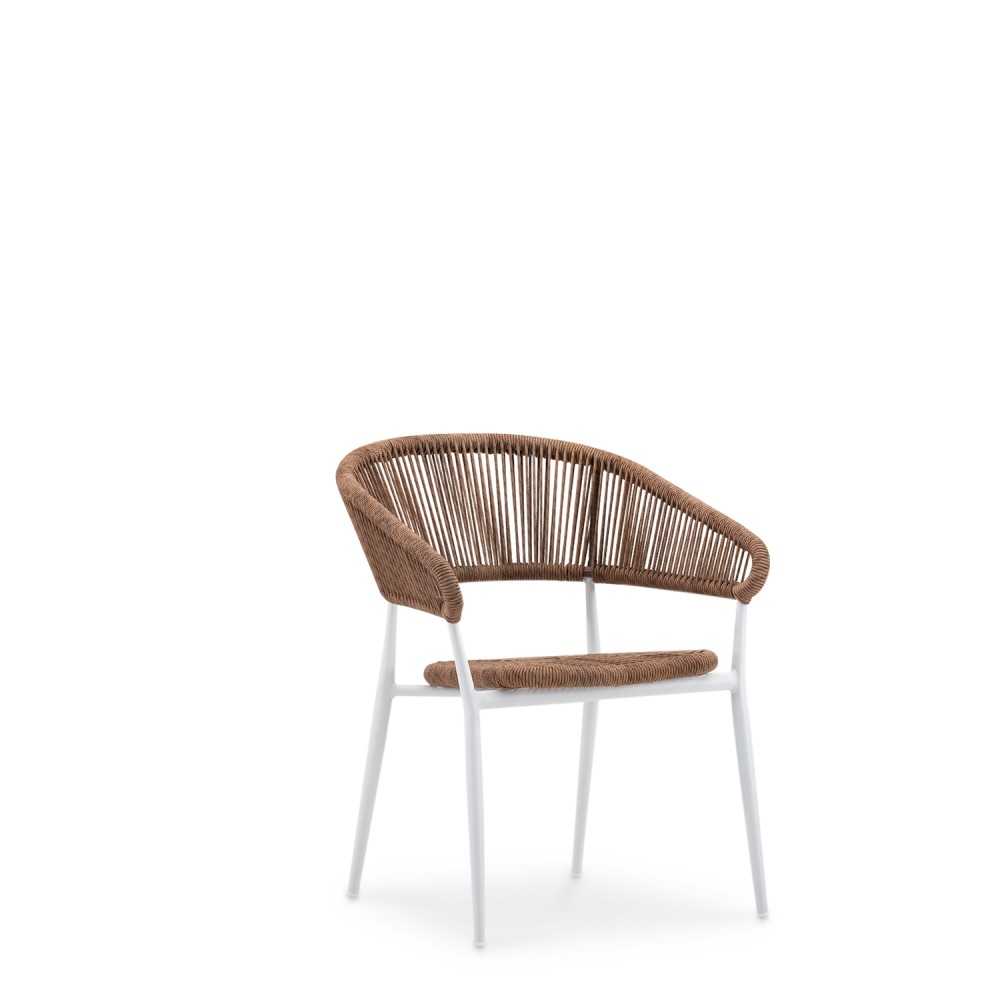 SILLON CINTHA BLANCO Y MARRON - 1
