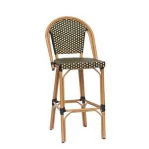 TABURETE TIVOLI EN ROBLE NATURAL/TRENZADO NEGRO-CREMA - 1