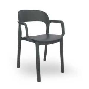 SILLA ONA GRIS OSCURO CON BRAZOS DE RESOL - 1