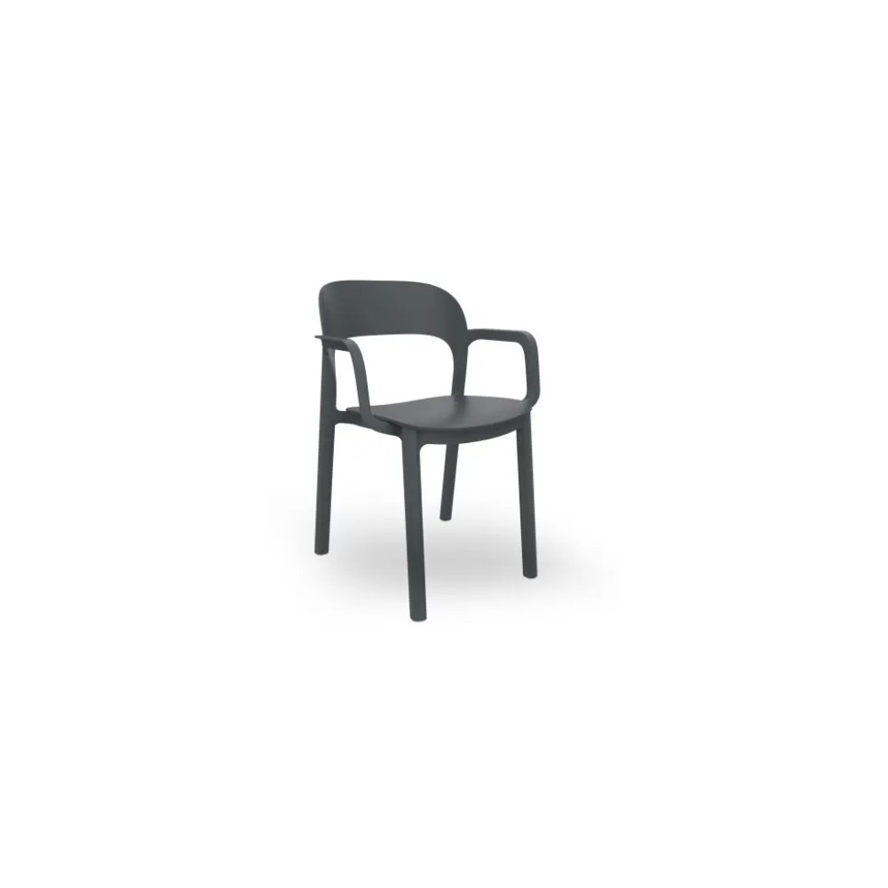 SILLA ONA GRIS OSCURO CON BRAZOS DE RESOL - 1