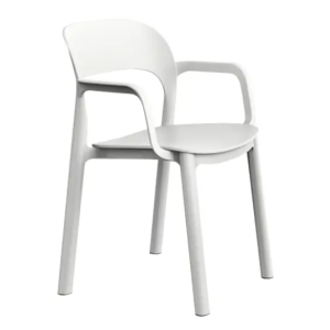 SILLA ONA GRIS BLANCA CON BRAZOS DE RESOL - 1
