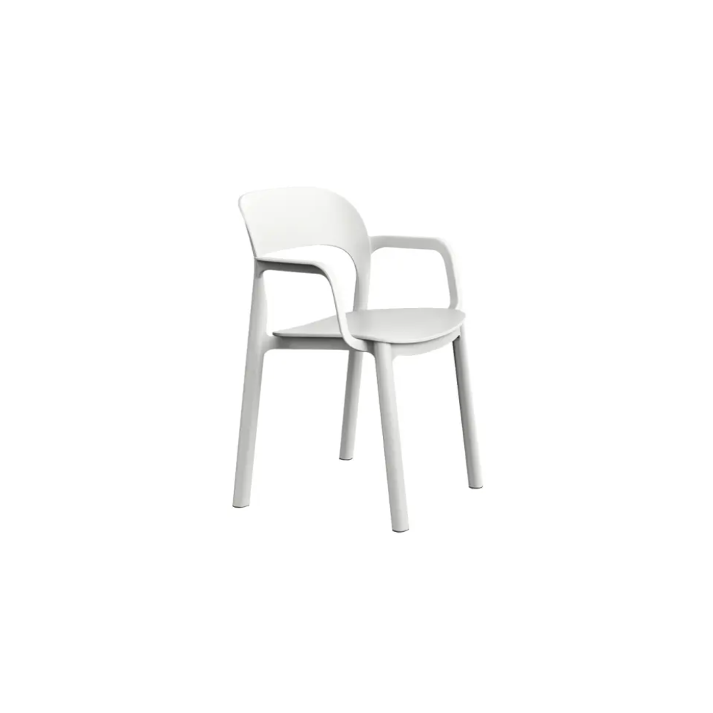 SILLA ONA GRIS BLANCA CON BRAZOS DE RESOL - 1