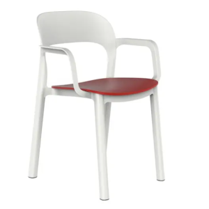 SILLA ONA BLANCA/ROJA CON BRAZOS DE RESOL - 1