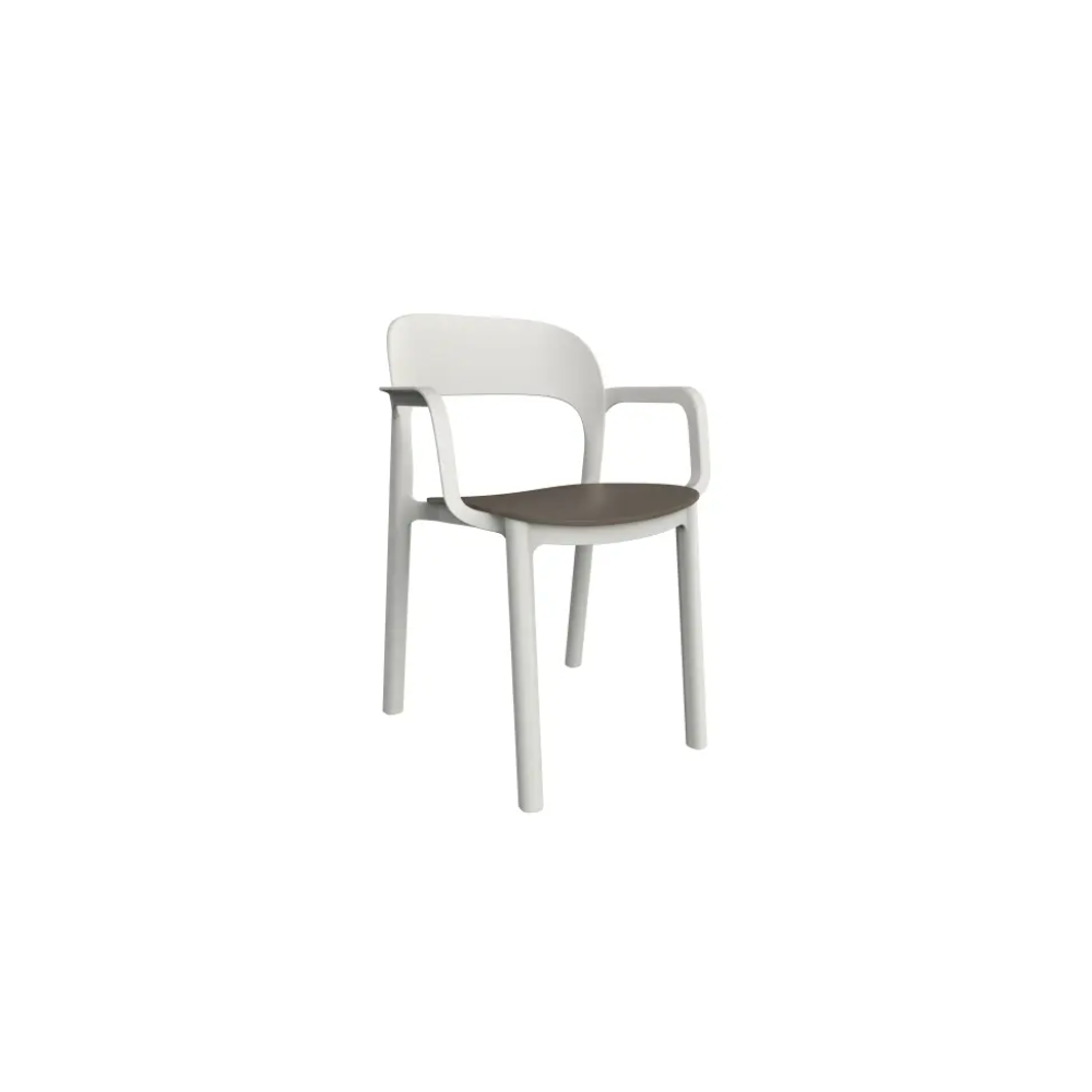 SILLA ONA BLANCO/ARENA CON BRAZOS DE RESOL - 1