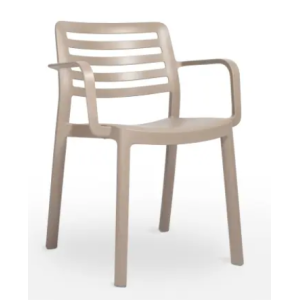 SILLA WIND RECYCLED CON BRAZOS MARRÓN TIERRA DE RESOL - 1