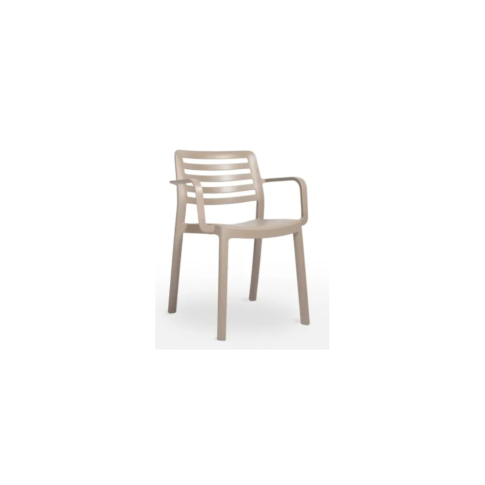 SILLA WIND RECYCLED CON BRAZOS MARRÓN TIERRA DE RESOL - 1