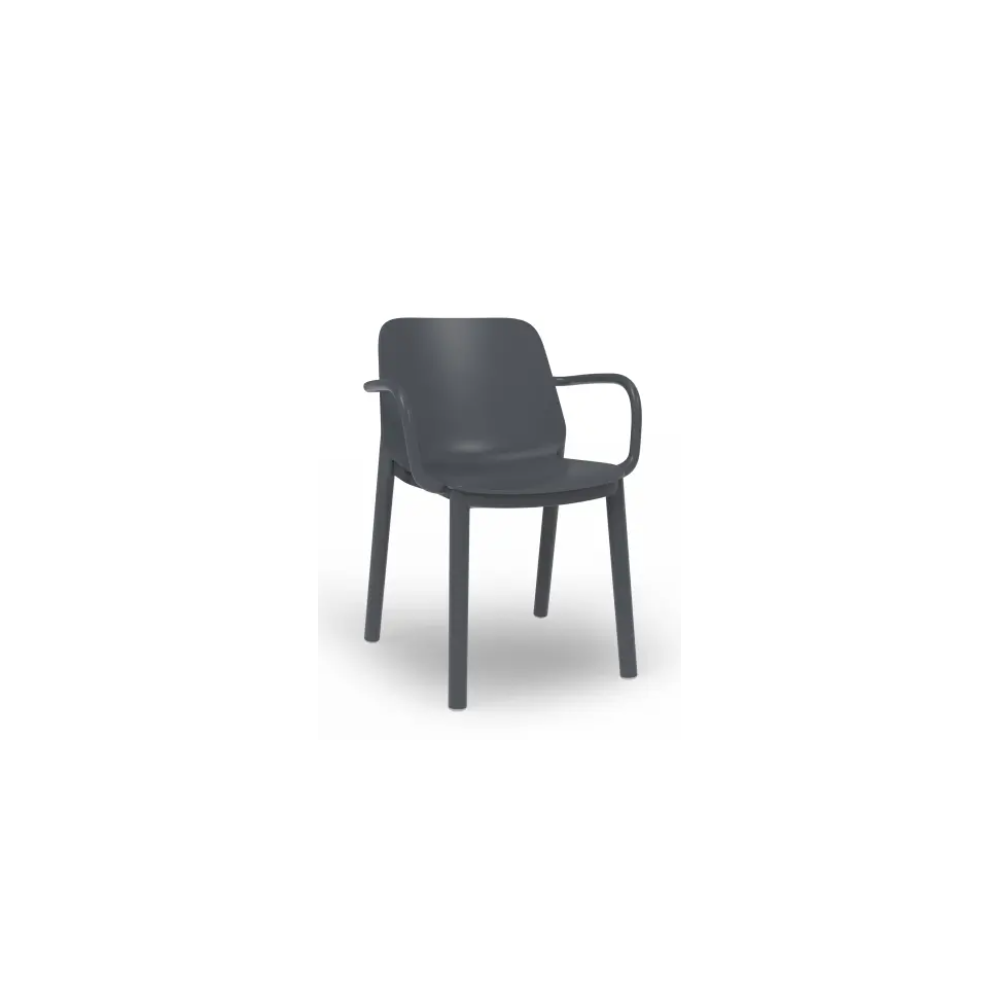 SILLA ONE CON BRAZOS GRIS OSCURO DE RESOL - 1
