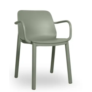 SILLA ONE CON BRAZOS GRIS VERDOSO DE RESOL - 1