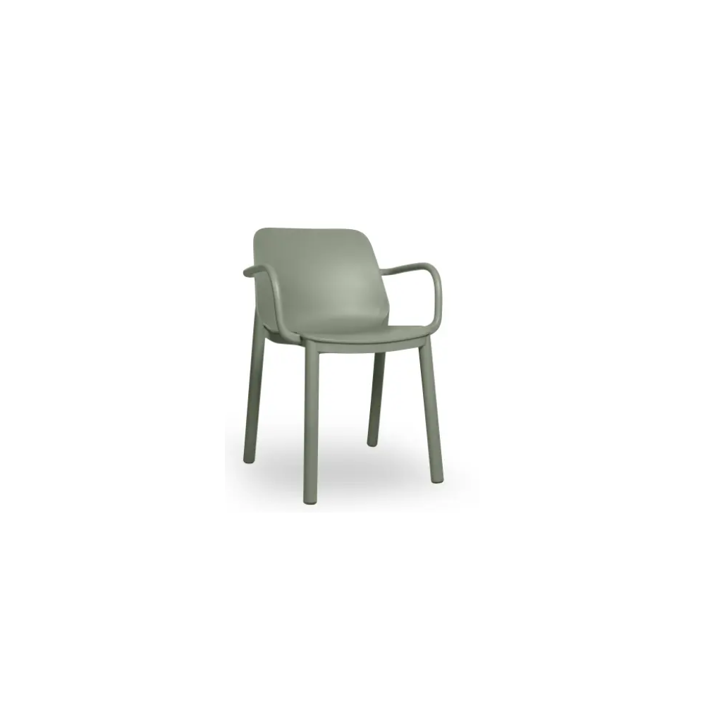 SILLA ONE CON BRAZOS GRIS VERDOSO DE RESOL - 1