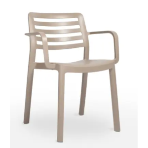 SILLA WIND RECYCLED CON BRAZOS MARRÓN TIERRA DE RESOL - 1