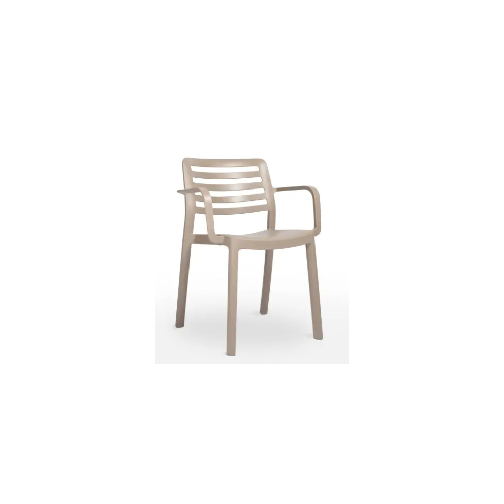 SILLA WIND RECYCLED CON BRAZOS MARRÓN TIERRA DE RESOL - 1