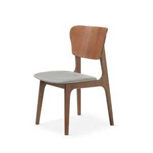 SILLA MADERA GRIS-NOGAL - 1