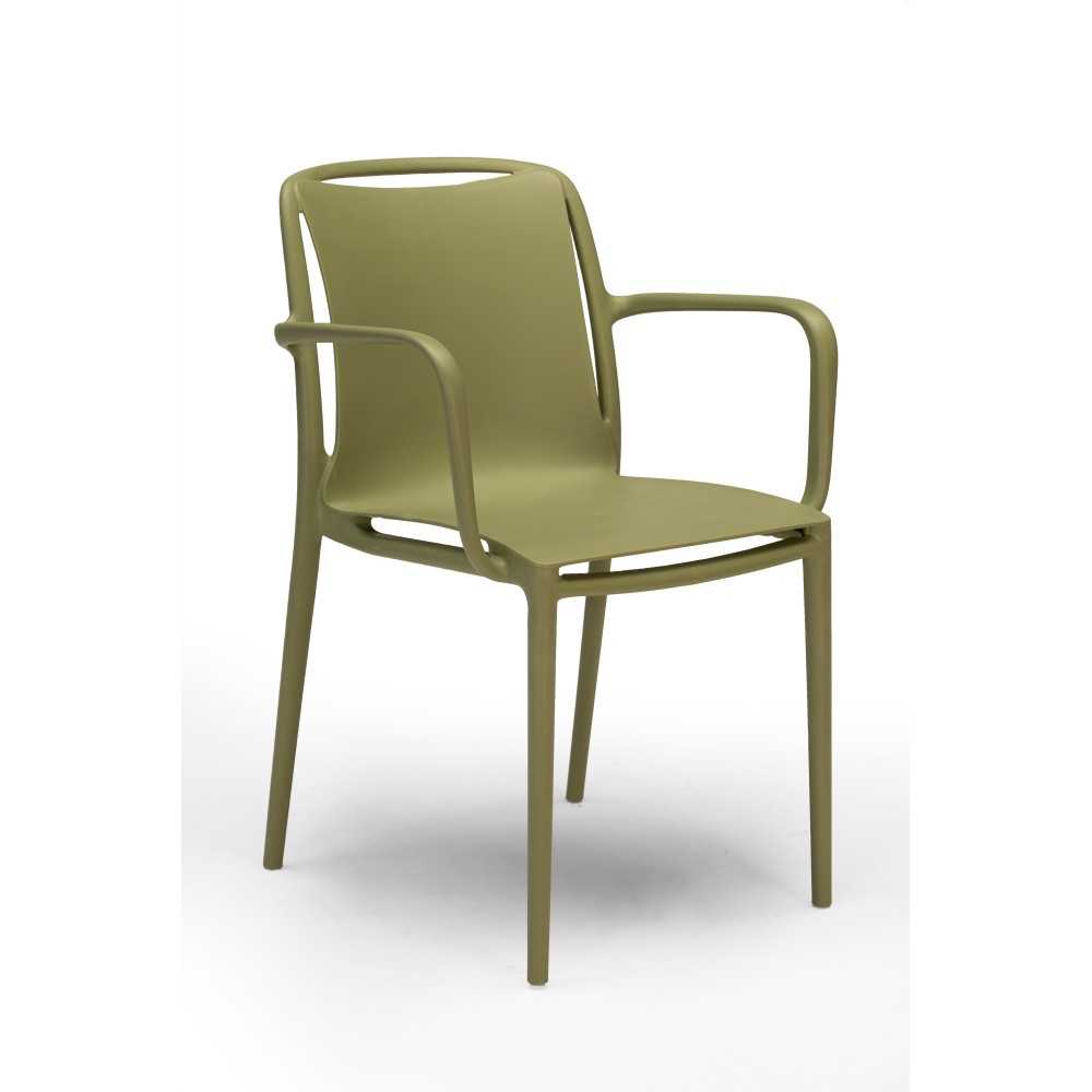 SILLA CON BRAZOS VELAIR COLOR VERDE OLIVA - 1