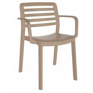 SILLA WIND RECYCLED CON BRAZOS MARRÓN TIERRA DE RESOL - 1