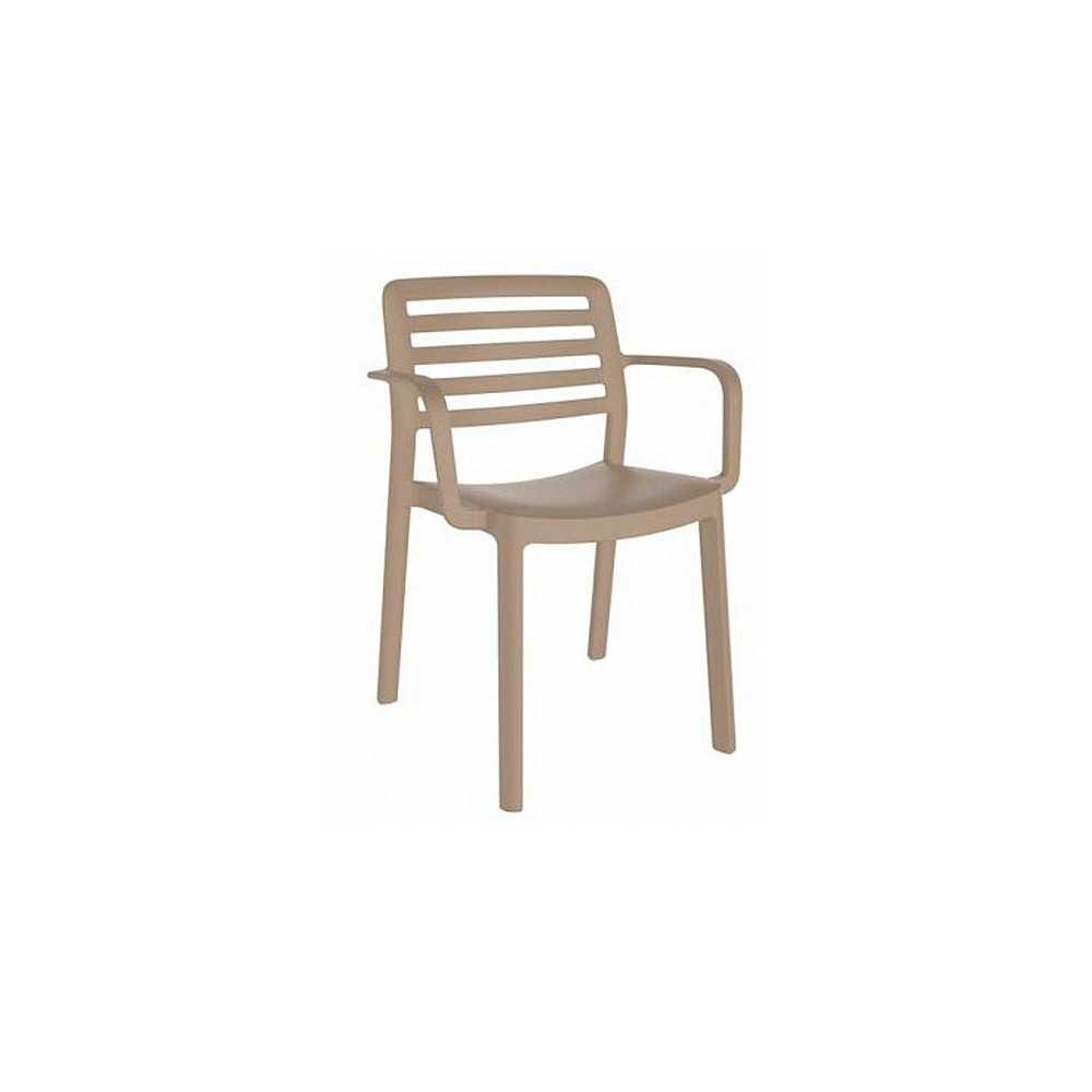 SILLA WIND RECYCLED CON BRAZOS MARRÓN TIERRA DE RESOL - 1