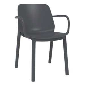 SILLA ONE CON BRAZOS GRIS OSCURO DE RESOL - 1