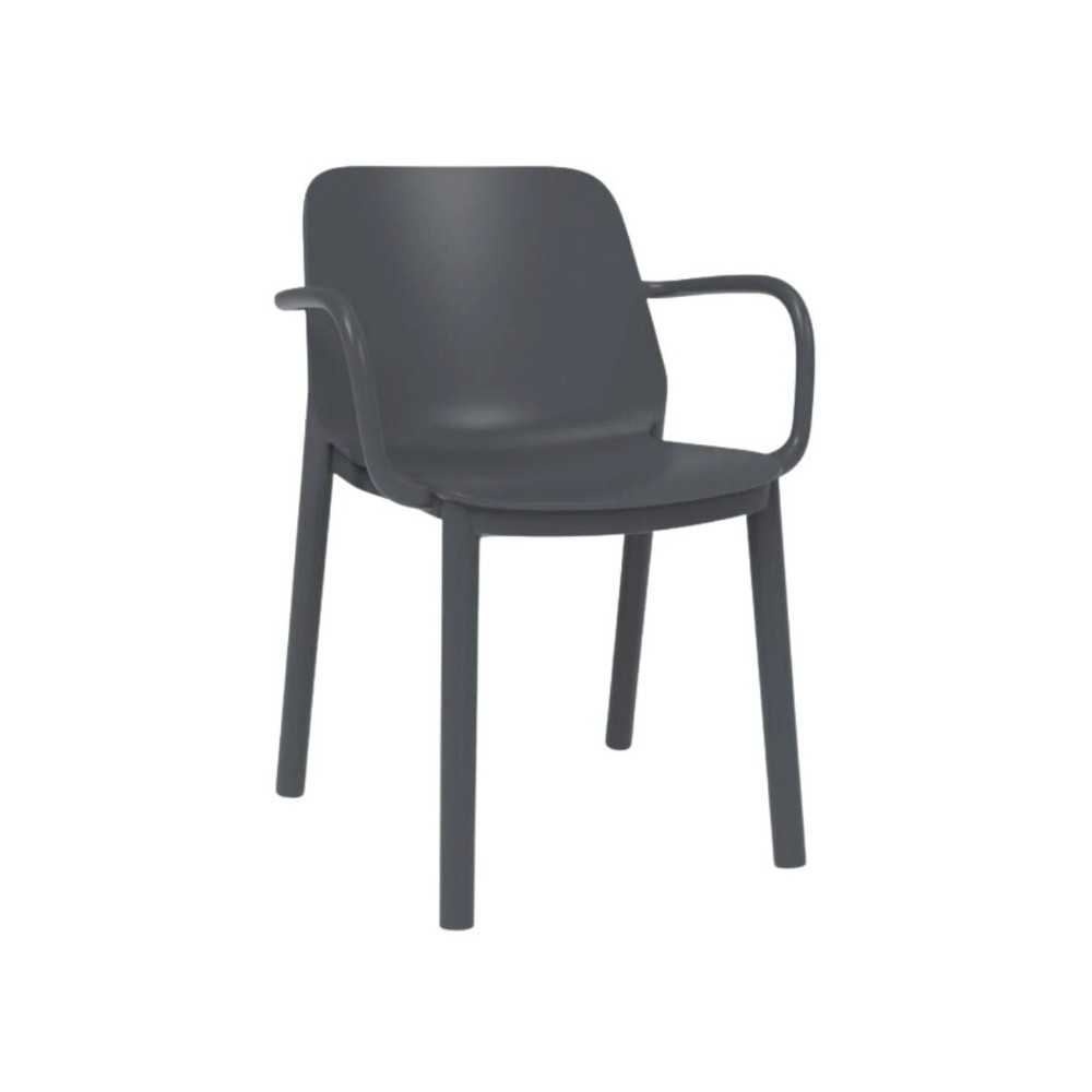 SILLA ONE CON BRAZOS GRIS OSCURO DE RESOL - 1