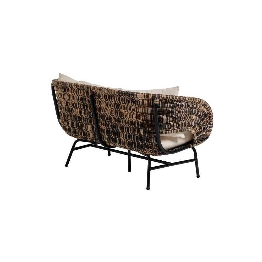 Sofa Juta pata metálica y rattan