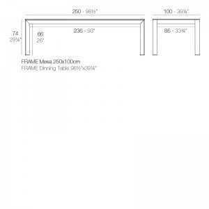 FRAME MESA ALUMINIO 250X100X74 POR RAMON ESTEVE VONDOM - 5