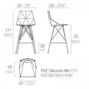 FAZ TABURETE 50X51X102CM POR RAMON ESTEVE VONDOM - 9